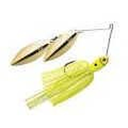 Humdinger Spinnerbait, Gold Colorado/Willow Blade, 4/0 Hook, Chartreuse, 1/4oz, 02-B