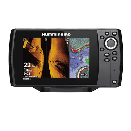 Humminbird 7 CHIRP MEGA SI Fishfinder/GPS Combo G3 w/Navionics+ &amp; Transom Mount Transducer HELIX 73578