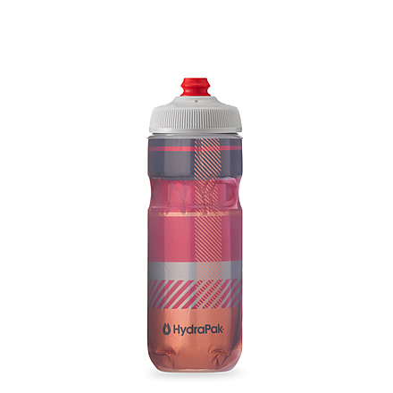 HydraPak Polar Surge Tartan 20oz Bottle, Bonfire Red/Orange, 20oz/600ml, INB20OZ08