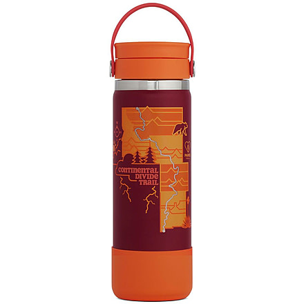 Hydro Flask Limited Edition Scenic Trails Wide Mouth Water Bottle w/ Flex Sip Lid, Rhubarb/Continental Divide Trail, 20 oz, STW20BCX600CDT