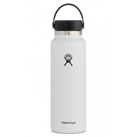 Hydro Flask Wide Mouth Flask, White, 40 oz., W40BTS110