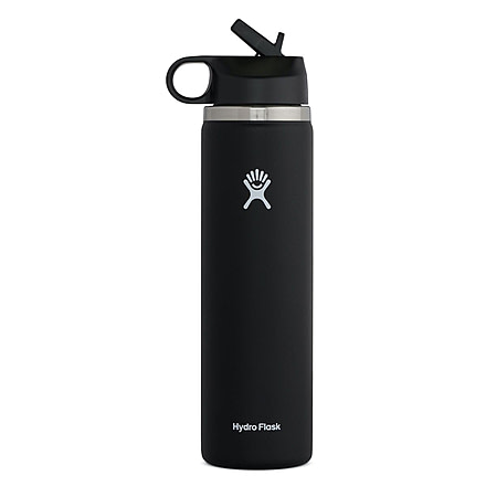 Hydro Flask Wide Mouth w/Straw Lid, Black, 24 oz, W24BSW001