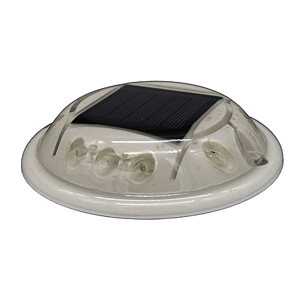 Hydro Glow C1W Round Solar Dock / Deck / Pathway Light, White, C1W