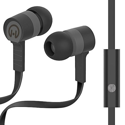 HyperGear Low Ryder Earphones w/Mic, Black/Grey, Black/Grey, 1 Year Limited Warranty, HYP-39000