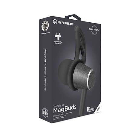 HyperGear Wireless MagBuds Earphones, Jet Black, Jet Black, 1 Year Limited Warranty, HYP-40846