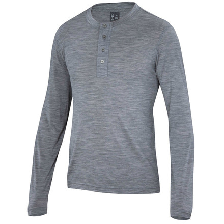 Ibex OD Henley - Men's-Stone Grey Heather-Small