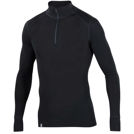 Ibex Woolies 1 Zip T-Neck - Mens-Black-Large