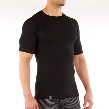 Ibex Woolies 150 Short Sleeve Top - Mens-Black-Small