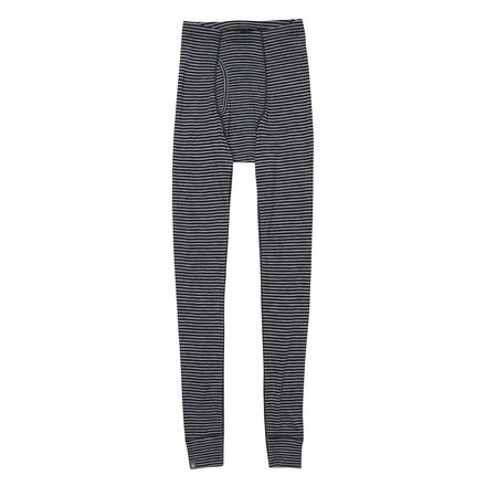 Ibex Woolies 150 Striped Bottom - Men's-Black/Medium Heather Grey-Small