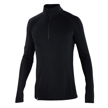 Ibex Woolies 2 Zip T-Neck Top - Mens-Black-Small
