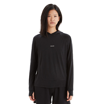 Icebreaker 125 Cool-Lite Sphere Long Sleeve Hoodie - Womens, Black, Large, IB0A56EX001L