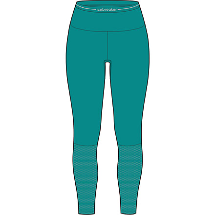 Icebreaker 125 ZoneKnit Merino Thermal Leggings - Women's, Flux Green, Extra Large, IB0A56H6861XL