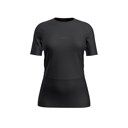 Icebreaker 125 ZoneKnit Short Sleeve Crewe Thermal Top - Women's, Jet Heather/Black/Metro Heather/Cb, Small, IB0A56H8585S