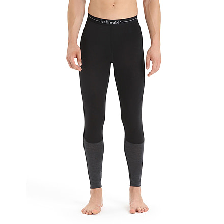 Icebreaker 125 ZoneKnit Thermal Leggings - Mens, Black/Jet Heather/Cb, Large, IB0A56H5091L