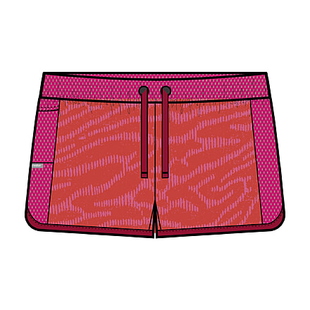 Icebreaker 125 ZoneKnit Topo Lines Shorts - Women's, Electron Pink/Tempo/Aop, Extra Large, IB0A56UR992XL