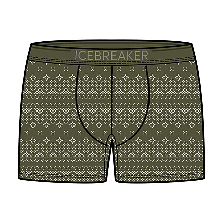 Icebreaker 150 Anatomica First Snow Boxers - Men's, Loden/Snow/Aop, Extra Large, IB0A56VCA57XL