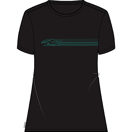 Icebreaker 150 Tech Lite II Short Sleeve Camping Lines T-Shirt - Women's, Black, Extra Large, IB0A56TE001XL