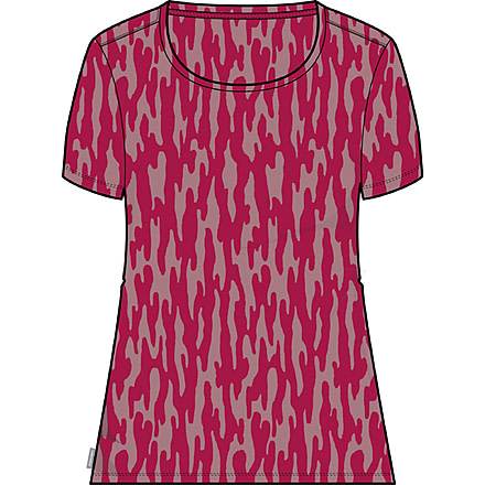 Icebreaker 150 Tech Lite II Short Sleeve Scoop Glacial Flow T-Shirt - Women's, Crystal/Electronpink/Aop, Large, IB0A56TJA52L