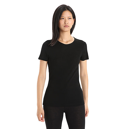 Icebreaker 175 Everyday Short Sleeve Crewe Thermal Top - Women's, Black, Extra Small, IB104470001XS
