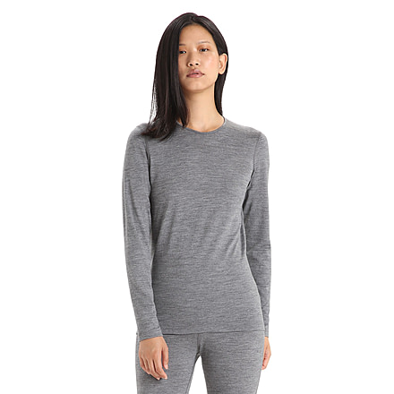 Icebreaker 200 Oasis Long Sleeve Crewe - Womens, Gritstone Heather, Small, IB104375013S