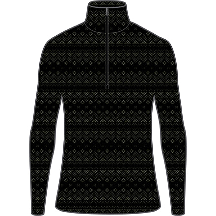 Icebreaker 200 Oasis Long Sleeve Half Zip First Snow Thermal Top - Men's, Black/Loden/Aop, Extra Small, IB0A56T2A55XS