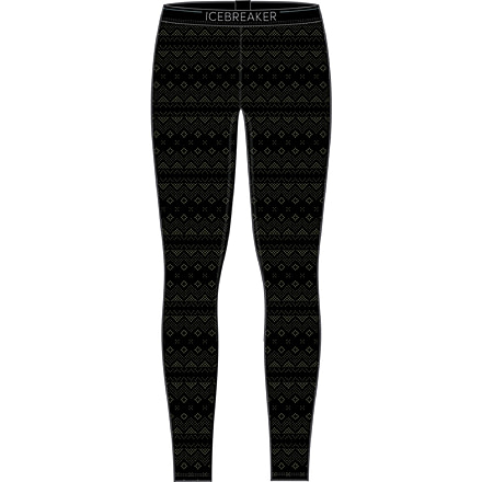 Icebreaker 200 Oasis Thermal First Snow Leggings - Men's, Black/Loden/Aop, 2XL, IB0A56VBA55XXL