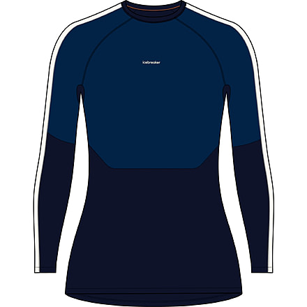 Icebreaker 200 Sonebula Long Sleeve Crewe Top - Women's, Midnight Navy/Royal Navy/Snow/Cb, Medium, IB0A56SX090M