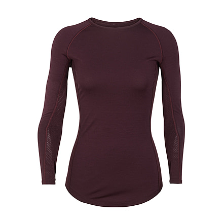 Icebreaker 200 Zone Long Sleeve Crewe - Womens, Velvet/Prism, Small, 104426-601-S