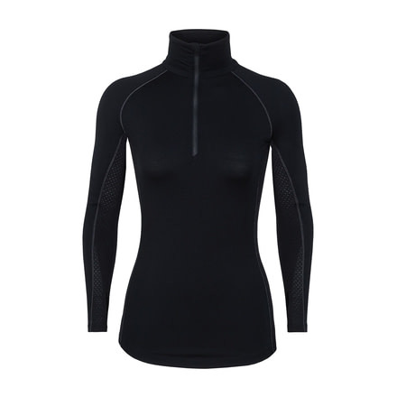 Icebreaker 200 Zone Long Sleeve Half Zip - Womens, Black, Small, 104425001S
