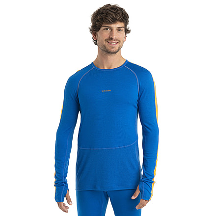 Icebreaker 200 ZoneKnit Long Sleeve Crewe Thermal Top - Mens, Lazurite/Solar/Cb, 2XL, IB0A56HA876XXL