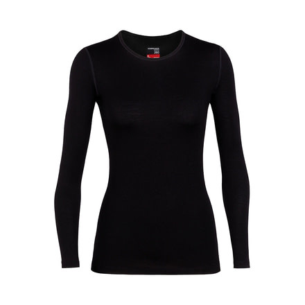 Icebreaker 260 Tech Long Sleeve Crewe - Womens, Black, Extra Small, 104387001XS