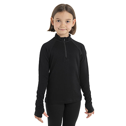 Icebreaker 260 Tech Long Sleeve Half Zip Thermal Top - Kids, Black, 3US, IB1044990013