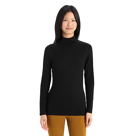 Icebreaker 260 Tech Long Sleeve Turtleneck Thermal Top - Womens, Black, Extra Small, IB0A56IF001XS