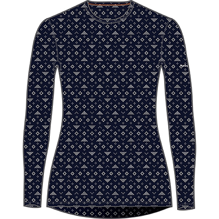 Icebreaker 260 Vertex Long Sleeve First Snow Crewe Top - Women's, Midnight Navy/Snow/J, Large, IB0A56V2259L