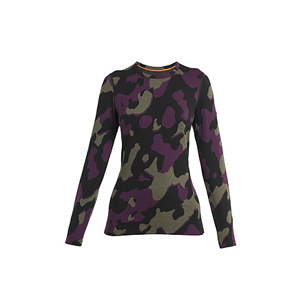 Icebreaker 260 Vertex Long Sleeve Natural Shades Crewe Top - Womens, Black/Loden/Nightshade/J, Extra Small, IB0A56UP962XS