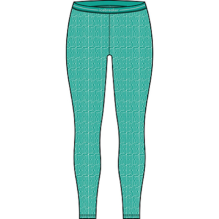 Icebreaker 260 Vertex Thermal Herenga Leggings - Women's, Flux Green/Snow/J, Small, IB0A56T8974S
