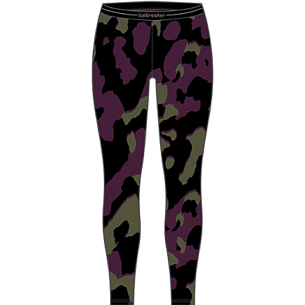 Icebreaker 260 Vertex Thermal Natural Shades Leggings - Women's, Black/Loden/Nightshade/J, Medium, IB0A56UO962M