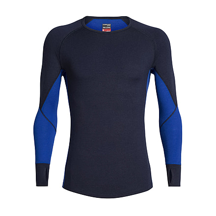 Icebreaker 260 Zone Long Sleeve Crewe - Mens, Midnight Navy/SURF, Extra Large, 104360B04XL