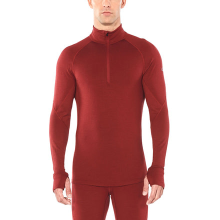 Icebreaker 260 Zone Long Sleeve Half Zip - Mens, Cabernet/CHILI RED, Small, 104361616S