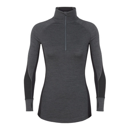 Icebreaker 261 Zone Long Sleeve Half Zip - Womens, Jet Heather/Black/Snow, Small, 104394-001-S
