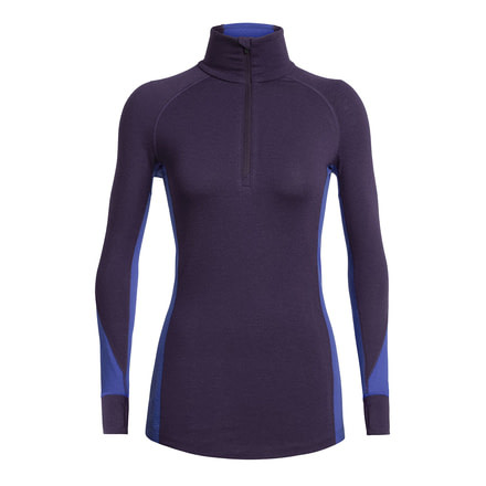 Icebreaker 260 Zone Long Sleeve Half Zip - Womens, Lotus/Mystic, Extra Small, 104394C07XS
