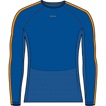 Icebreaker 260 ZoneKnit Long Sleeve Crewe Thermal Top - Men's, Lazurite/Solar/Cb, Medium, IB0A56HH876M