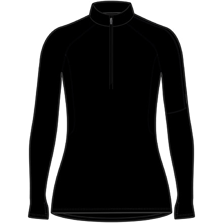 Icebreaker 300 MerinoFine Polar Long Sleeve Half Zip Thermal Top - Women's, Black, Large, IB0A56SL001L