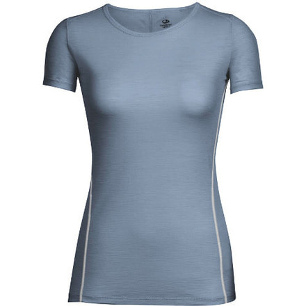 Icebreaker Aero Short Sleeve Crewe - Women's-Mineral/Snow-Large