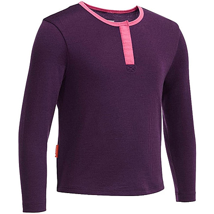 Icebreaker Amity Long Sleeve Crew - Girls-Vino/Shocking-8