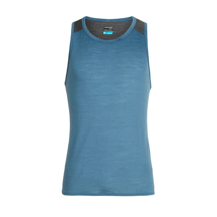Icebreaker Amplify Tank, Mens, Thunder/Panther Hthr, Extra Large, 104584401XL