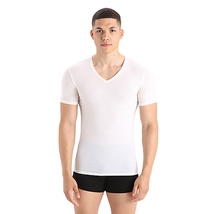 Icebreaker Anatomica Short Sleeve V Neck T-Shirt - Mens, Snow, Extra Large, IB103661104XL