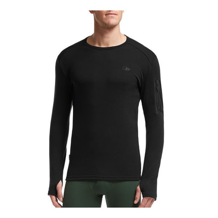 Icebreaker Apex Long Sleeve Crew - Men's-Black/Black-Small