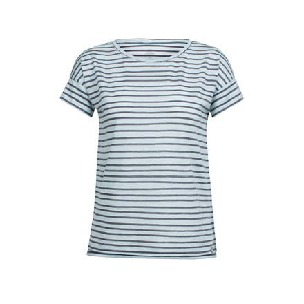 Icebreaker Aria Short Sleeve Scoop Pulled Lines, Dew/Monsoon, XL, 104092401XL