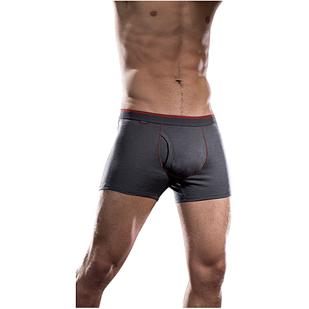 Icebreaker Body Fit Boxer Brief w/Fly 150 - Men's-Pewter/Rocket-Medium